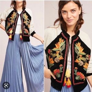 Anthropologie Maeve San Telmo Embroidered Jacket，Small NWT